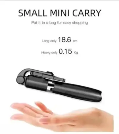 3-in-1 Wireless Bluetooth Selfie Stick XT-02 | Remote Shutter, 360° Rotate, Extendable, Foldable Mini Tripod & Monopod for Smartphones, Black. ( default, Standard )