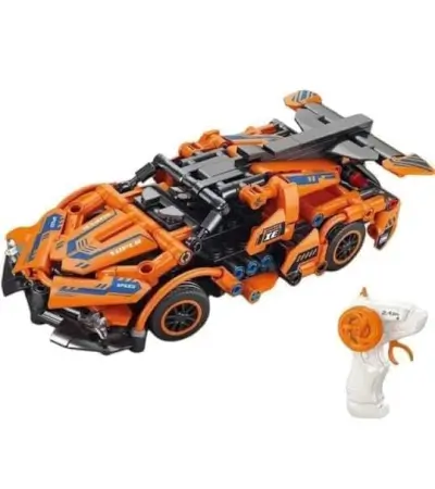 Lamborghini RC Car Kit for Kids & Adults | 2.4GHz Remote Control DIY Sports Car | Rechargeable STEM Building Toy with Openable Doors ( orange, Standard )