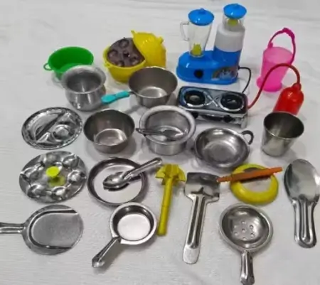 Miniature Steel Kitchen Toy Set for Kids (3-4 years) ( default, OS )