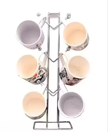 Stainless Steel Cup Stand – 12 Hook Coffee Cup Holder ( default, OS )
