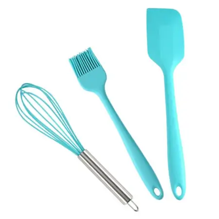 Silicone Spatula Set for Kitchen, Non-Stick Pan Cooking Spatula Whisk Brush with Steel Handle, Silicone Kitchen Tools Set ( default, Standard )