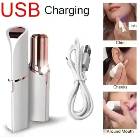 Facial Hair Removal for Women | Painless Waterproof Shaver with LED Light | Cordless USB Rechargeable ( default, Standard )