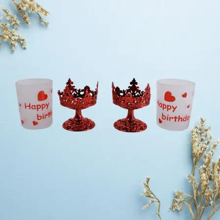 Stylish Tealight Holder Set – Decorative Candle Diya Stand for Home, Diwali & Festival Décor (2 Pc / Mix Design). ( default, Standard )