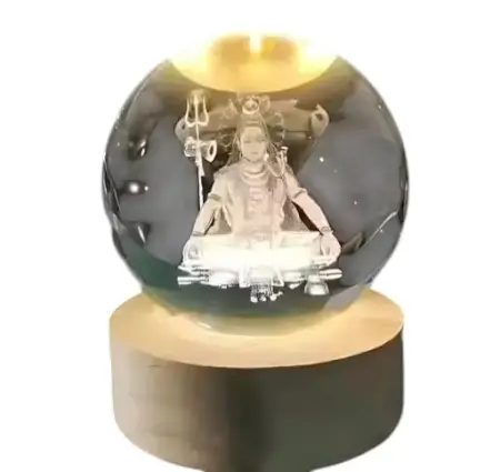 Macrail Shiv Shakti 3D Lord Shiva Crystal Ball Night Lamp ( default, Standard )