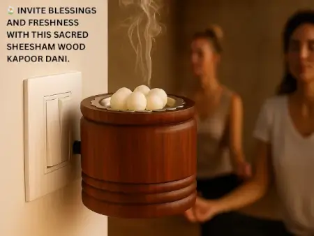 DIVYA SUGANDH Kapoor dani Electric Kapoor Kapur dani Camphor dani Kapoor Burner for Home Fragrance Room Freshener/Kapur Burner/Kapoor Dispenser/Camphor Holder for Pooja, Meditation Sheesham
