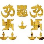 Ganesha Combo Golden Mirror Wall Sticker ( default, OS )