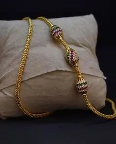 1 Gram Gold Plated MOP Chain Necklace for Women and Men with Cubic Zirconia ( default, Standard ).