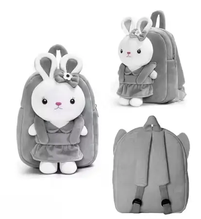Kids Velvet School Bag – Plush Backpack ( default, OS )