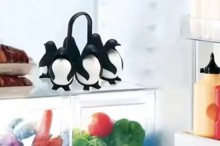 3 IN 1 Penguin Shaped Egg Cooker & Storage Holder (Pack of 2) ( black, OS )