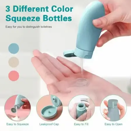 Travel Bottles Set, Leak Proof Silicone Containers for Toiletries, 10 Pack ( default, OS )