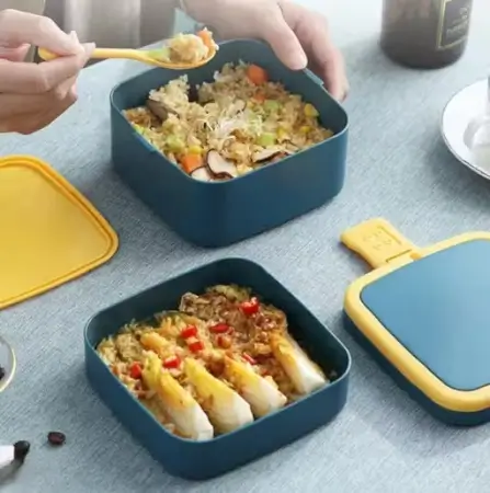 2-Compartment Airtight Diet Lunch Box with Spoon – Leakproof & Durable ( default, OS )