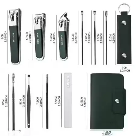 10-in-1 Stainless Steel Nail Clipper & Ear Cleaner Set ( default, Standard )