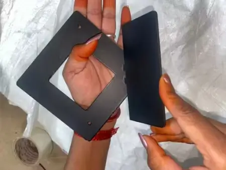 Wall Hanging Wooden Shelf N 0012 (Black Design) ( brown, OS )