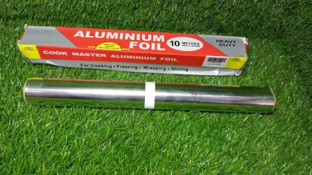 Heavy Duty Non-Stick Aluminum Foil Roll (10m x 300mm) Ideal for Baking, Grilling, and Food Storage ( default, Standard ).