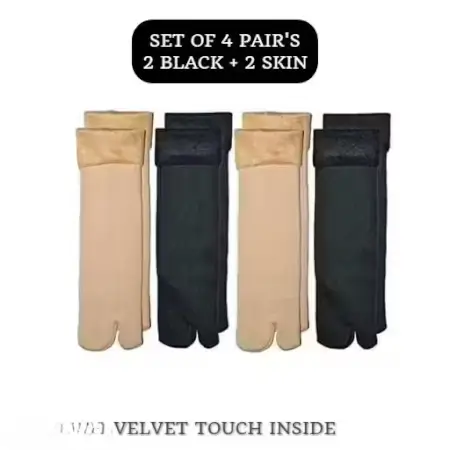 Shopeasy ERA Soft & Cozy Thermal Velvet Thumb Socks – 4 Pairs ( default, OS )