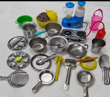 Miniature Steel Kitchen Toy Set for Kids (3-4 years) ( default, OS )