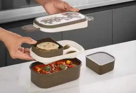 Lunch Box with Water Bottle - Airtight Leak-Proof, 1200ml ( default, OS )