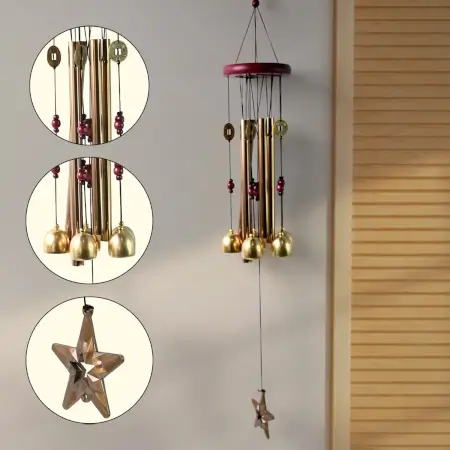 Dragonfly Wind Chime – Outdoor Garden & Patio Hanging with Soothing Tones (1 Pc) ( default, Standard )