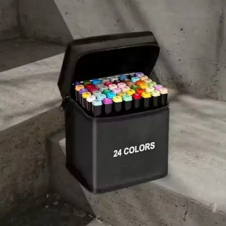 24 Pcs Dual Tip Markers Set ( default, Standard )