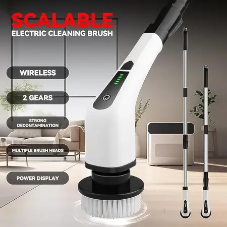 7-in-1 Electric Spin Scrubber Cleaning Brush with Extension Handle ( default, OS )