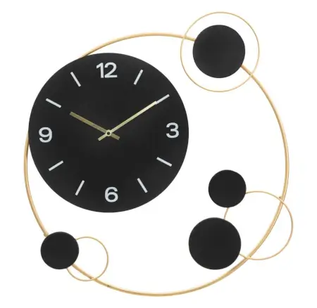 Decorative Round Iron Metal Wall Clock for Living Room, Bedroom, Office ( default, M )