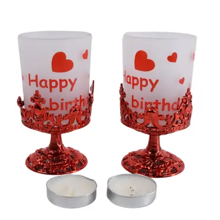 Stylish Tealight Holder Set – Decorative Candle Diya Stand for Home, Diwali & Festival Décor (2 Pc / Mix Design). ( default, Standard )