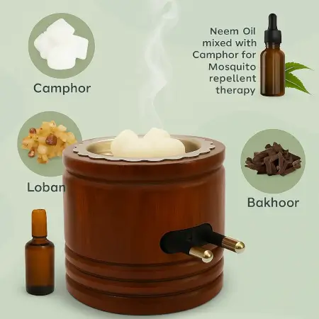 DIVYA SUGANDH Kapoor dani Electric Kapoor Kapur dani Camphor dani Kapoor Burner for Home Fragrance Room Freshener/Kapur Burner/Kapoor Dispenser/Camphor Holder for Pooja, Meditation Sheesham