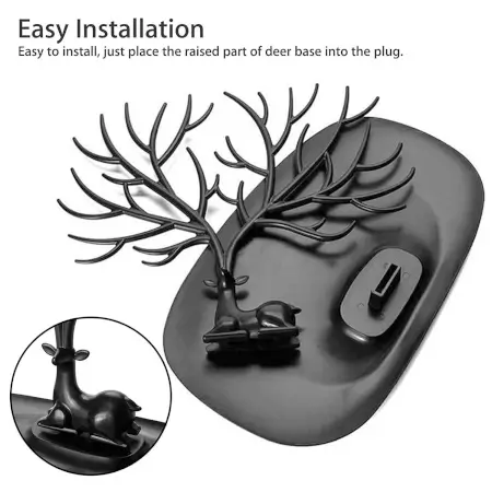 Deer Antlers Jewelry Holder - Elegant Tree Design Jewelry Organizer for Necklaces, Bracelets, and Rings ( default, Standard ).