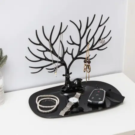 Deer Antlers Jewelry Holder - Elegant Tree Design Jewelry Organizer for Necklaces, Bracelets, and Rings ( default, Standard ).
