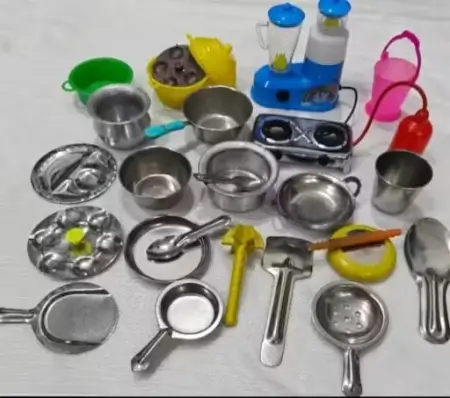 Miniature Steel Kitchen Toy Set for Kids (3-4 years) ( default, OS )