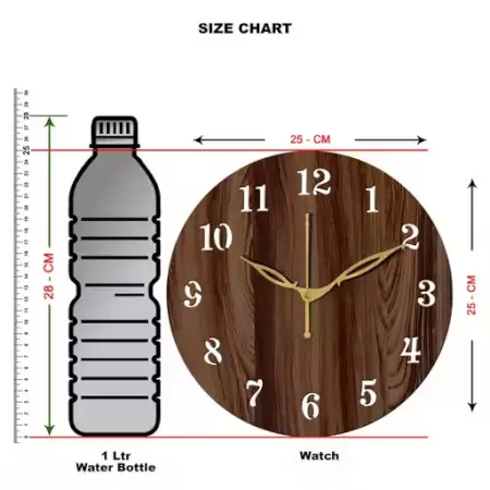 Decor 001-Wenge 25x25cm Wooden Wall Clock | Designer Analog Wall Clock for Home & Office Decor ( default, Standard ).