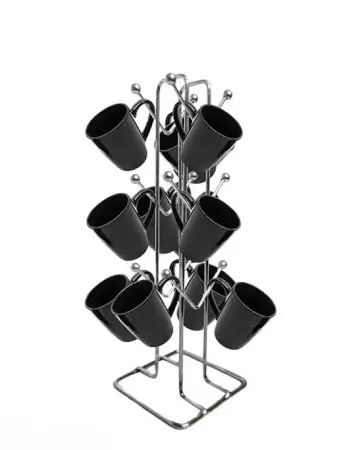 Stainless Steel Cup Stand – 12 Hook Coffee Cup Holder ( default, OS )
