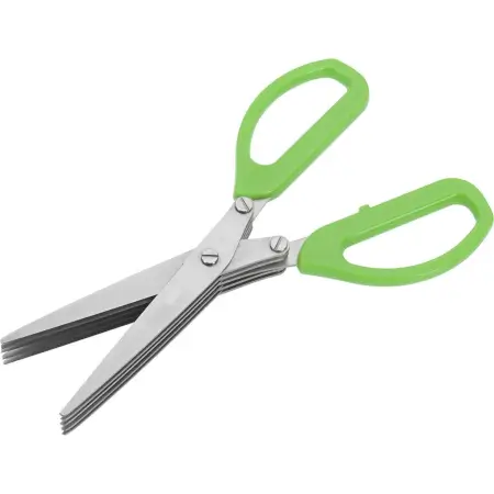Multifunction Vegetable Stainless Steel Herbs Scissor with 5 Blades ( default, Standard ).