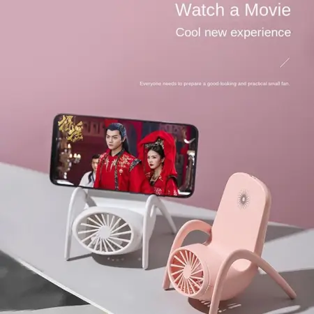 Portable Mobile Phone Holder Fan Personal Fan Multi- Function Fan Handheld Charging Fan (Battery Not Include) ( default, Standard ).