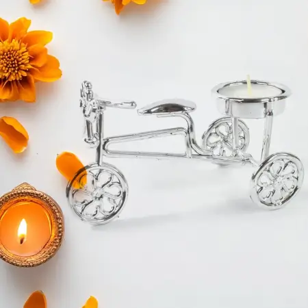 Cycle Tealight Candle Holder – Decorative Diya Stand for Diwali, Home Decor & Festive Gifting (1 Pc). ( default, Standard )
