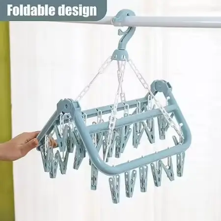 Plastic Square Cloth Drying Stand Hanger – 28 Clips ( default, OS )