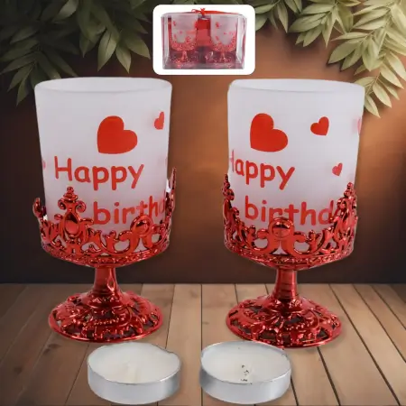 Stylish Tealight Holder Set – Decorative Candle Diya Stand for Home, Diwali & Festival Décor (2 Pc / Mix Design). ( default, Standard )