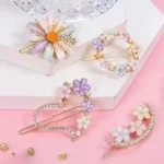 Korean Style Flower Metal Hair Lock Pin for Women & Girls – Hair Accessories ( default, OS )