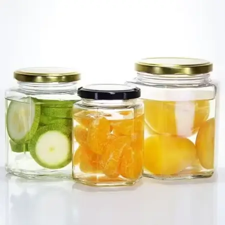 Clears Hexagonal Glass Jar 250ml Set – Glass Dry Fruit Jar ( default, OS )