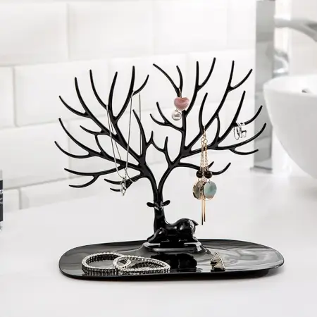 Deer Antlers Jewelry Holder - Elegant Tree Design Jewelry Organizer for Necklaces, Bracelets, and Rings ( default, Standard ).