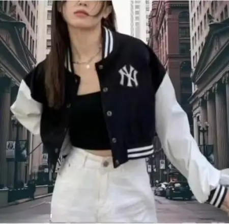 Stylish NY Varsity Jacket – Women’s Fleece Outerwear ( default, S )