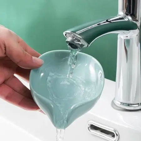 Soap Holder Stand Self Draining Soap Dish Holder Soap Box (1 Pc) ( default, Standard ).