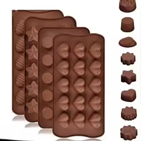 Silicone Multipurpose Moulds | Flexible & Durable Baking, Resin, Chocolate & Craft Moulds | Free Size (Pack of Multipack) ( default, Standard )