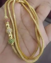 1 Gram Gold Plated MOP Chain Necklace for Women and Men with Cubic Zirconia ( default, Standard ).