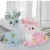 Animal Statue Gifts Crafts for Living Room (Set of 2 Deer Figurines) ( Pink and green, OS )