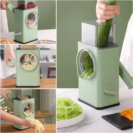 Stainless Steel Vegetable Chopper with 6 Blades - Kitchen Mando line Slicer ( default, Standard ).