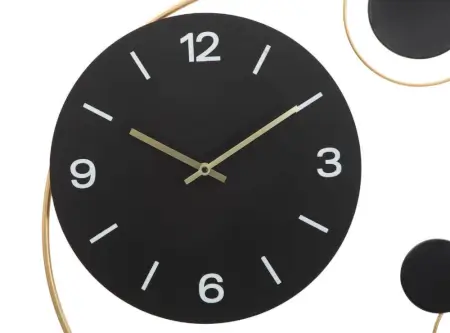 Decorative Round Iron Metal Wall Clock for Living Room, Bedroom, Office ( default, M )