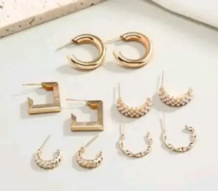 Combo of 17 Earrings Pair for Girls – Metal Studs Earrings Set ( default, Standard )