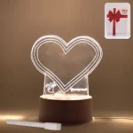 Creative 3D Acrylic LED Note Board Lamp with Pen – Decorative Night Light & Erasable Message Pad. ( default, Standard )