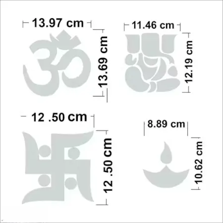 Ganesha Combo Golden Mirror Wall Sticker ( default, OS )